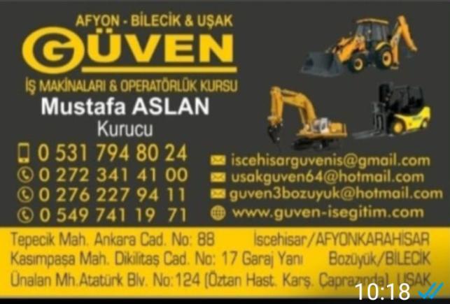 Kurs için gerekli belgeler
